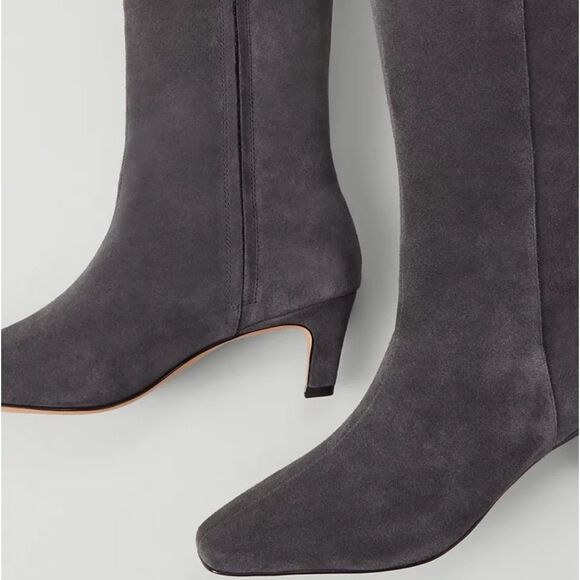 🆕👢Ann Taylor Kitten Heel Knee High Boots - Dark Gray/Dark Brown - Sz 6-1/2 - Picture 2 of 2